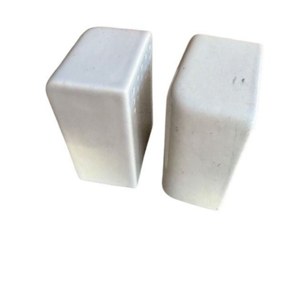 Vintage White Ceramic Rectangular 1950’s Salt & Pepper Shakers
